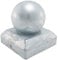 Metal Fence Post CAPS | Oxide Red/Galvanised Silver/Black | All Sizes 50mm 75mm 100mm Ball or Pyramid Available - Decorative (100x100mm Ball, Hot Dipped Galvanised)