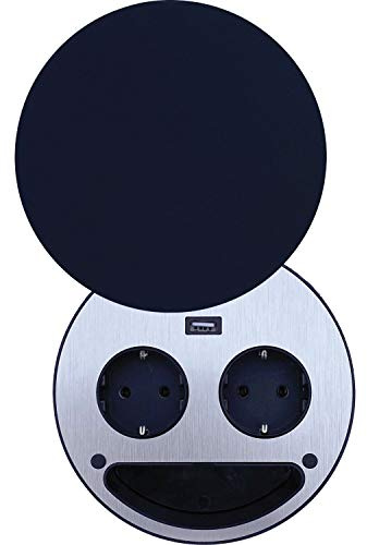Steckdosenelement Smile Schuko, USB-Charger, schwarz