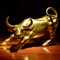 Pevfeciy Messing Wall Street Bull Statue glück Geschenke Startseite Wohnzimmer Dekoration Büro viel Glück und Reichtum Thanksgiving/Weihnachten handgefertigte Geschenk,M