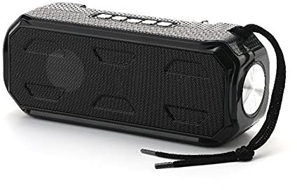 TWDYC Haut-parleur Bluetooth sans fil à charge solaire - Caisson de basses stéréo portable en plein air avec lampe de poche FM Radi (noir)
