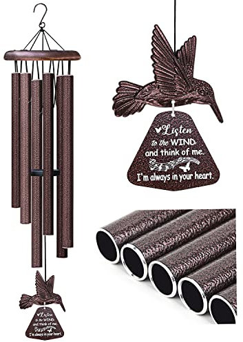 Trauer-Windspiel mit Kolibri-Windspiel, Gedenk-Windspiel für den Verlust eines geliebten Menschen, Trauer/Trauer/Gedenkgeschenk zum Verlust von Mutter, Vater, Ehemann, Beileidsgeschenk