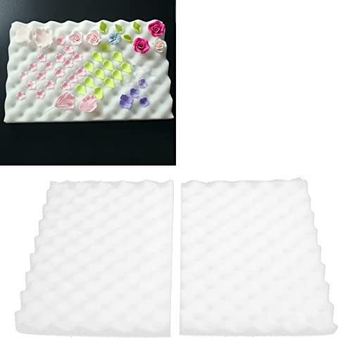 Fondant Shaping Sponge Pad, 2 Pcs Gum Paste Flowers Sponge Pad Sponge Mat Waved Fondant Flower Drying Modeling Sponge Mat Fondant Tools