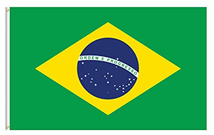 FLAGBURG WM-Brasilienflagge 150 x 90 cm Brasilienflagge mit Messingösen UV-beständige Fahne, doppelt genäht Langlebige Fahne, geeignet für Weltmeisterschaftsfeiern im Innen- und Außenbereich