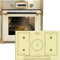 Kaiser Forno a pirolisi «EH 6427 ElfAD+KCT 7797 ELfEm», retrò pirolisi da incasso, 73 l, vetro color elfebe, 60 cm + piano cottura a induzione 77 cm, PowerBoost 4,3 KW, 5 QuickHeat, piano cottura