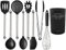 Set Utensilios de Cocina Antiadherente Juego de Utensilios de Cocina de Silicona Juego de Utensilios de Cocina de Silicona Antiadherente Resistente al Calor con Mango de Acero Inoxidable