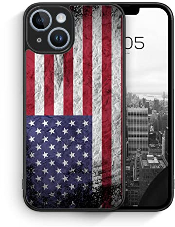 MUNIQASE USA Amerika Splash Flagge - Silikon Hülle für iPhone 14 - Amerikanische Schutzhülle Handyhülle Case Cover