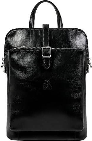 Time Resistance Rucksack aus Leder - Umwandelbar zu Schultertasche - 100% Lederrucksack - Vintage Rucksack für Damen