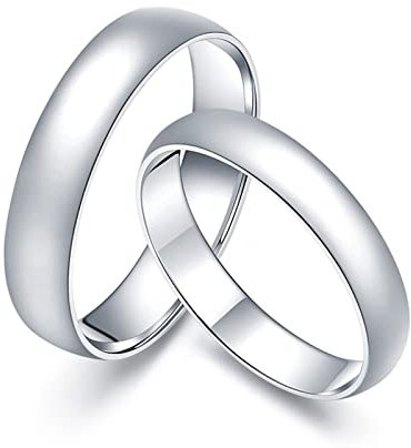 KnSam Echtschmuck Ring Herren 950 Platinum, Hochzeitsring Glatt und Simple Verlobungsring Pärchen Ringe Gr.57 (18.1)