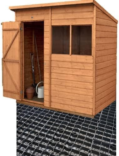 7ft x 5ft Plastic Grid Shed Base Kit with Weed Membrane, Gravel Grid for Driveways, Garden Path, Grass Protection Mats, Greenhouse Pavers - Ideal for Garden Shed, Turf Grass, and Gravel Foundations