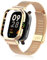 Rosok Bracelet Compatible avec Xiaomi Redmi Watch 3, Montre Métal Acier Inoxydable Tissé Maille Ajustable Bracelet de Montre Femmes Hommes pour Xiaomi Redmi Watch 3 -Or Rose