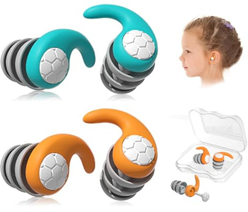 Bouchons d'oreilles pour enfants,Tianher 2 paires Boules Quies en Silicone Souple,Protection des Oreilles Natation Enfants pour la Natation, le Sommeil et les Sports Aquatiques
