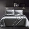 YASMENG Satin Bettwäsche 200x200 Dunkelgrau/Hellgrau Wendebettwäsche - Luxus Seide, Weich, Glatt, Glänzend, Seidig - 3 Teilig Mit Reißverschluss und 2 Kissenbezüge 80×80 cm
