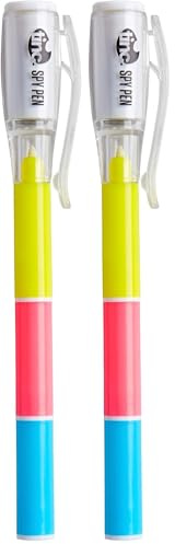 Tinc Spionstift, Unsichtbare Tinte mit UV-Licht für Geheime Nachrichten, Einheitsgröße, Mehrfarbig, Kinderparty-Taschenfüller, Magischer Marker für Kinder und Erwachsene (Packung mit 2)