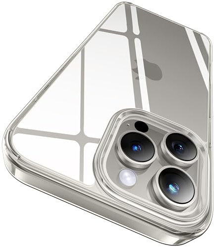 CASEKOO Crystal Clear für iPhone 15 Pro Max Hülle, [Nie Vergilbung] [Unzerstörbarer Militärschutz] Stoßfeste Kratzfeste Schutzhülle Dünne Handyhülle Transparent Case - Durchsichtig