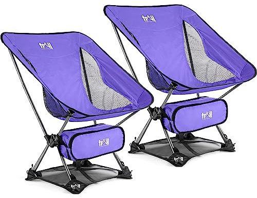 Trail Hawk Ultralight Camping Chairs, Purple, 2 Pack