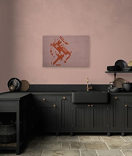 A.S. Création Leinwandbild Abstrakt Grafik- Kunstdruck orange rosa - 90x60 cm Querformat - Moderne Wanddekoration Schlafzimmer Wohnzimmer Küche - Bild auf Keilrahmen