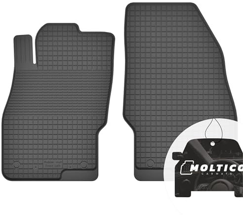 moto-MOLTICO Vorne Gummimatten Auto, 2-teiliges Set, Allwetter Gummi Fußmatten mit Rand, Antirutsch & Wasserfest Autoteppiche - passend für Opel Corsa E 2014-2019