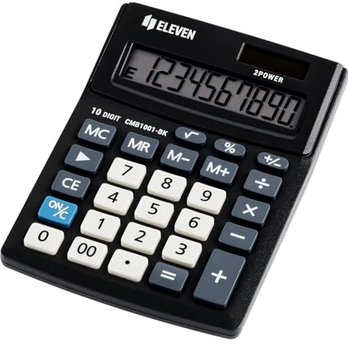 Eleven CMB1001BKE, Wirtschaftlicher Taschenrechner, 10-stellig, Solar-/Batteriebetrieb, schwarz