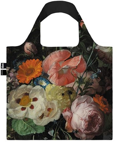 LOQI - Rachel Ruysch, Still Life with Flowers on a marble tabletop 1716, Recycelter Beutel, mehrfarbig, westlich, Mehrfarbig, Westlich