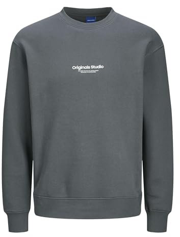 JACK&JONES Herren JORVESTERBRO Sweat Crew Neck NOOS Sweatshirt, Iron Gate, L