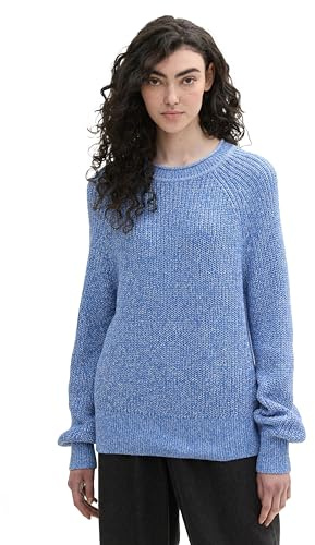 TOM TAILOR Denim Damen Strickpullover mit leichten Ballonärmeln