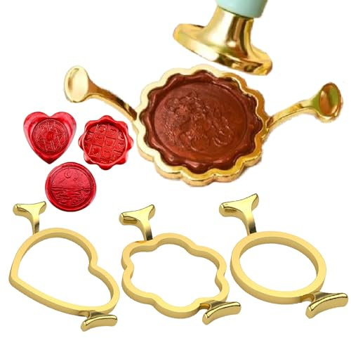 3 Stück Metall Wachs Siegel Formen Metall Siegelwachs Stempel Set für 1 Zoll Wachs Siegel Stempel Runde Pflaumenblüten-Herzform für DIY Craft Einladungen Karten Geschenk Verpackung