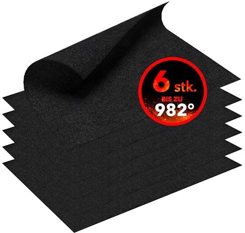 EVOCAMP Feuerfeste Unterlage 40x32 cm, 6 STK - Hitzebeständige Unterlage bis 982 °C - feuerfeste Matte, feuerfeste Unterlage für Kaffeemaschinen, Wasserkocher und andere Küchengeräte