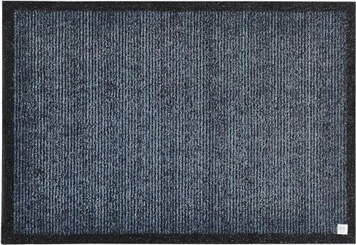 Barbara Becker Fußmatte Gentle, Schmutzfangmatte waschbar, für Eingangsbereich und Wohnungstür, Fußabstreifer Innen, Türmatte, Blau 67 x 110 cm