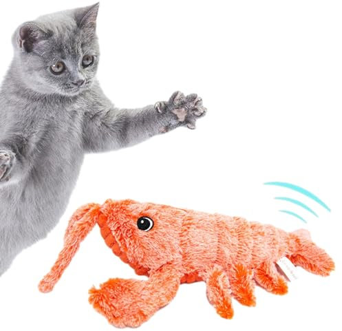 Aznever Zappelnder Hummer Für Hunde, Flopping Hummer Spielzeug, Floppy Lobster Dog Toy, Hundespielzeug,Elektrische Simulation Plüsch Hummer Interaktives Katzenspielzeug, Für Indoor Katzen Kleine Hund