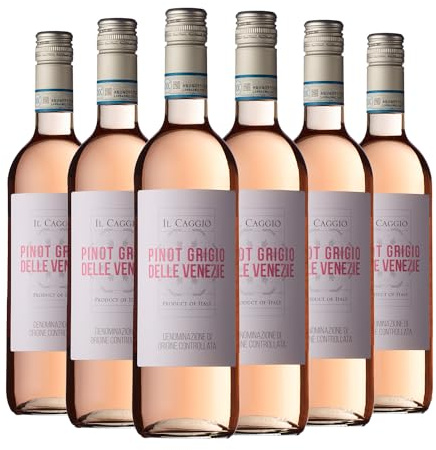 Il Caggio Pinot Grigio Rosé DOC Della Venezie | Dry, Fruity Italian Rosé Wine 6 x 75cl | 12% ABV