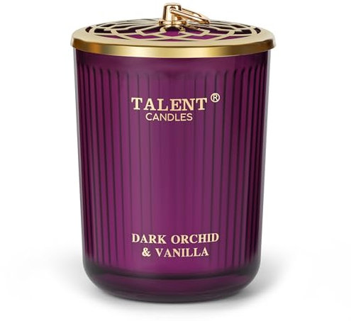TALENT Duftkerzen, Aromatherapiekerze aus natürlichem Sojawachs, 8,4 Unzen im traditionellen Stil, Kerzengeschenke für Frauen und Männer, Heimdekoration, Dunkle Orchidee und Vanille
