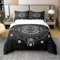 Loussiesd Böhmen Sonne und Mond drucken Bettwäsche Set Weiß Schwarz Böhmische Exotik Stil Bettbezug Set Frauen Männer Dekorative Boho Sterne Mond Sonne Bettwäsche Set 135x200cm 100% Baumwolle