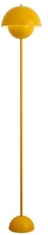 FFYUTING Lampadaire moderne jaune 65 champignon avec abat-jour en métal brillant - Lampe sur pied vintage pour salon, chambre à coucher, bureau