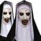 Aofonchy Halloween Nonne Maske, Gruselige Nonne Vollkopfmaske aus Latex, Nonne Horror Maske mit Kopftuch, Scary Masken, Realistische Nonne Maske für Halloween Kostümpartys Requisiten