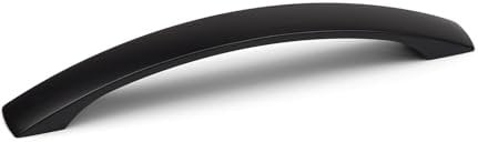 Matt Black Kitchen Cupboard Bar Handle 160mm Curved Arched Bridge Bow Pull for Cabinets Doors Drawers Wardrobes Modern Furniture Replacement Upcycle DIY