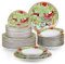 VEWEET, Série XMAS, 36 Pièces Service de Table de Noël pour 12 Personnes | Vaisselle en Porcelaine pour Fête de Noël | Assiette Plate/Dessert et Assiette Creuse | Va au Lave-vaisselle | Vert et Blanc