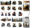 arricraft 10 Stück UV DTF Cup Wrap Transferaufkleber Mit Wolf Bär Hirsch 10 Stile Wild Animal Transferpapier Zum Aufreiben von Aufklebern Silhouette PVC Cup Wrap Wasserdichte Aufkleber Für Glas