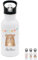 wunderwunsch® - Personalisierte Trinkflasche Kinder Edelstahl [ 500ml ] - Robuste Trinkflasche mit Namen - Wasserflasche mit Trinkhalm - Personalisierte Geschenke für Kinder (Bär Girlande)