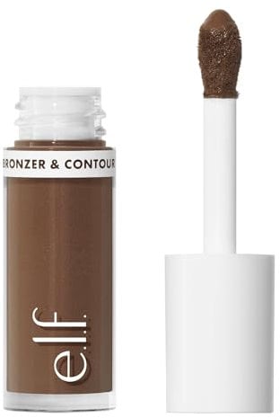 e.l.f. Camo Liquid Bronzer & Contour, Hochpigmentiert, Natürlicher Glow, Verblendbare Textur, Langanhaltend, Abgerundeter Applikator, Vegan & Tierversuchsfrei, 4 Light/Medium