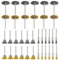 Messing Drahtbürste, Messing Stahldraht Rad Pinsel Set, 36 Stück Messingbürste und Stahlbürste, Kleine Drahtbürste Set, Mini Messingbürste Drahtbürste, für DIY, Schleifen, Reinigen, Entkalken usw