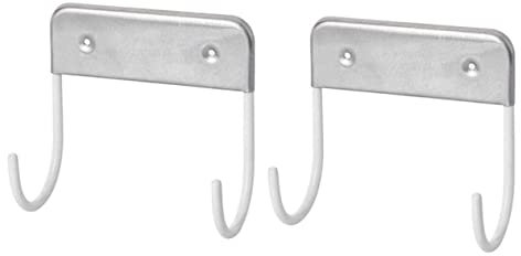 MOBUTOFU 2 Pack Double Hook Hanger Ironing Board Storage Holder Sturdy Stainless Steel Home Hook for Ironing Boards