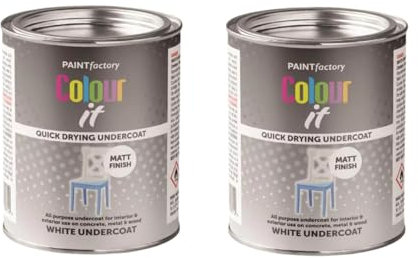 PNJB White Undercoat Tin Paint Matt Finish, Quick Drying, Interior &Exterior paint, Ideal for Furniture, Concrete, Wood, Metal, 300ml (2PCS)