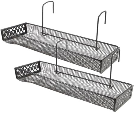 OSOLADY 2 Stück Hängeregal Aus Eisen Metall Pflanzenhalter Für Schreibtisch Und Fensterbank Schwarz Mit Pflanzenhalterung Multifunktionales Aufbewahrungsregal Für Büro Und Balkon