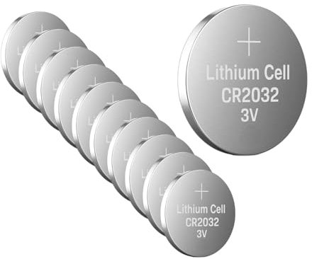 DEALONIC®10x CR2032 3V Lithium Battery Long-Lasting Power Coin Battery for Key fobs, Wristwatches, LED lights, Fitness trackers, Calculators, Medical devices,Digital scales