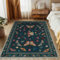 MOSISO 152 x 213cm Teppich für Wohnzimmer,rutschfest Vintage Schmetterling&Insekt Niederflur Teppich,Kunstwolle Rechteckig Waschbare Teppiche Für Wohnzimmer Schlafzimmer Esszimmer Zuhause,Grün