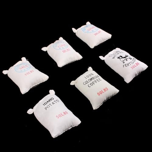 Gutshof miniaturen 6 STK. Puppenhaus Puppenstube Mehlsack Sack Miniatur Mehlsack Miniatur Küche