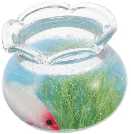 Abaodam Puppenhaus Fisch Tank Fisch Statue Fisch Skulptur Puppenhaus Fisch Tank Puppenhaus Mini Fischschale Mini Fischschalen Glas Tierfiguren Bonsai Figuren Glasfigur Tiere Kunststoff