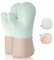 Romon Gants de Four, Lot de 4 Gants et Maniques de Cuisine Résistants à la Antidérapants, Anti Chaleur Jusqu'à 350°C, en Coton Doux, Longs et Flexibles en Silicone Épais pour Cuisine Pâtisserie, Vert