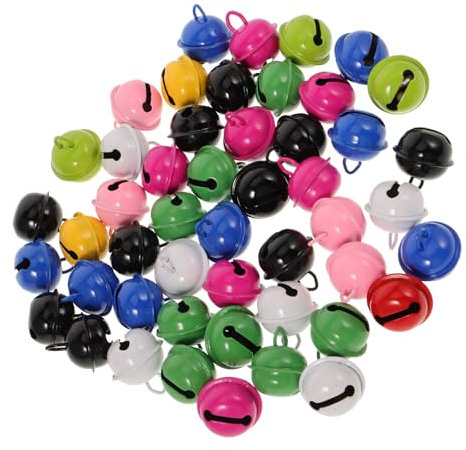 HEALSOPTHY 50stücke Bunte Mini-Glocken Aus Metall Jingle Bells Für Weihnachten Basteln -schmuck Dekoration Für Party