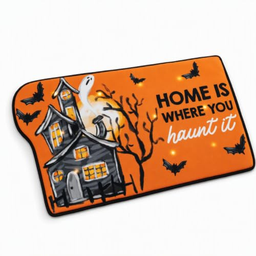 Mud Pie Leuchtende Halloween-Fußmatte mit Sound, gruselige | Leuchtende Halloween-Fußmatte mit Sound für gruselige Haustür-Dekoration